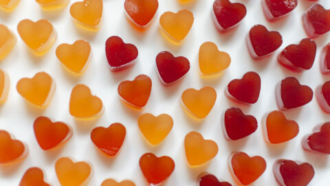 fruit snacks on a white plate