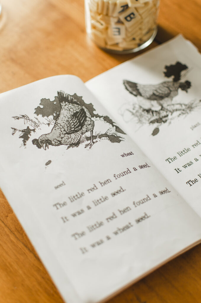 a reader opened up to the little red hen story