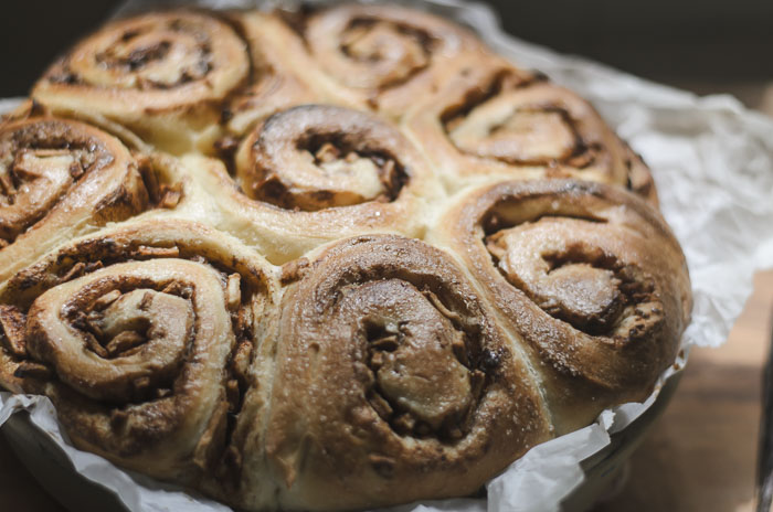 unfrosted sourdough apple cinnamon rolls